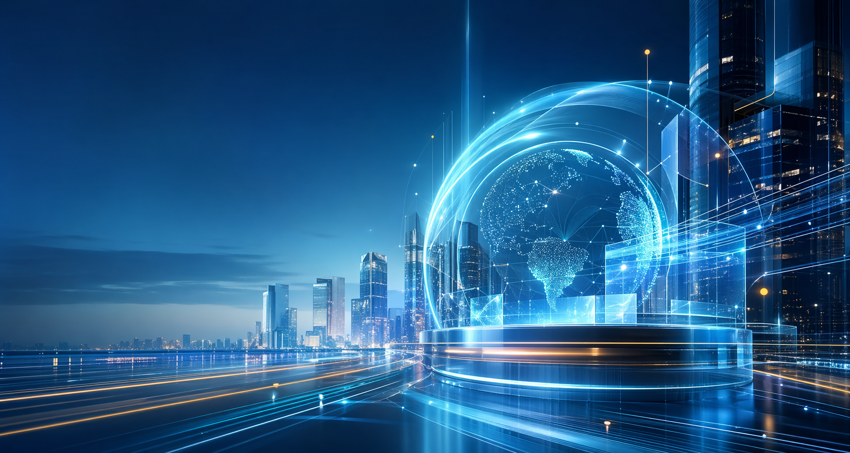 Digital learning and AI transformation illustration